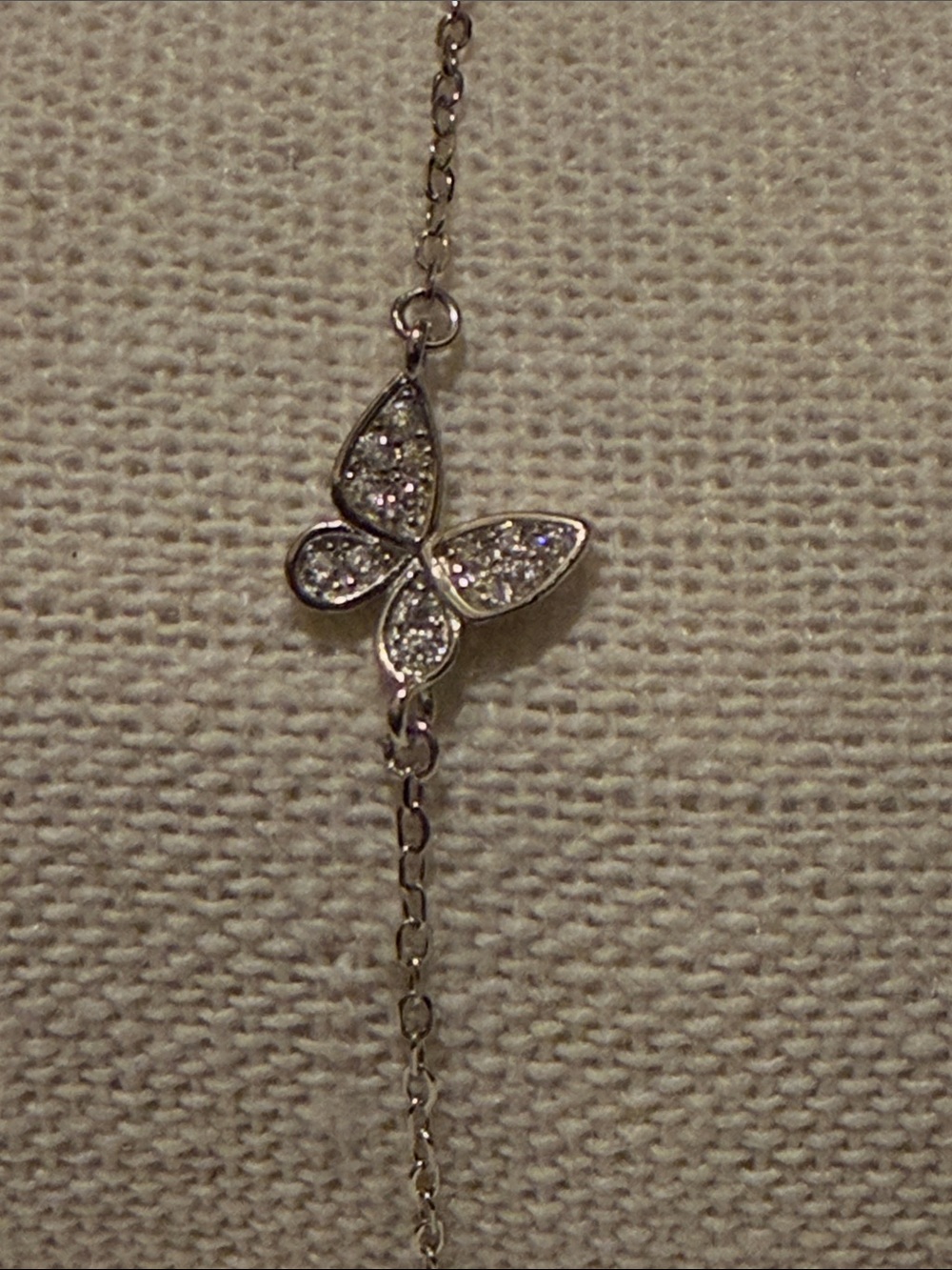 18k gold plated sterling silver Butterfly Crystal Pendant Bracelet